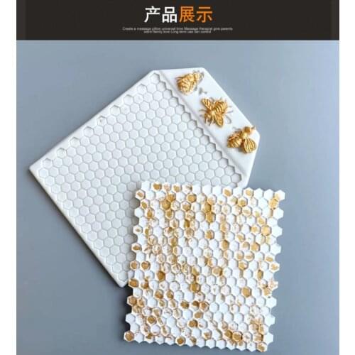 Aouke Mold DIY Large Honeycomb DIY Bee Chocolate Baking Handmade Silicone Cake Moulds