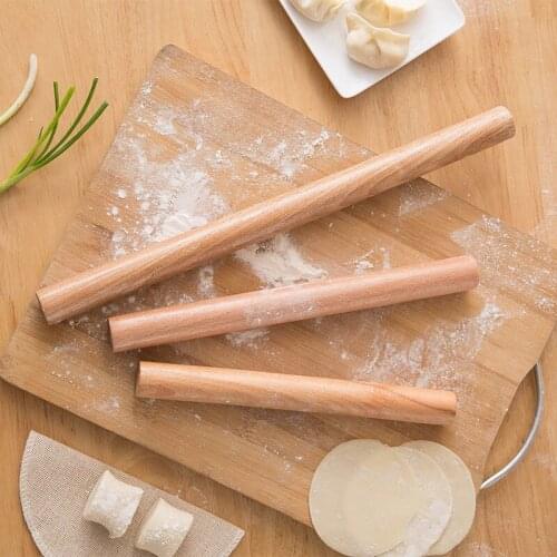 Natural Beech Rolling Pin Solid Wood Pressing Noodle Stick Household Dumpling Skin Baking Tool Kitchen Supplies