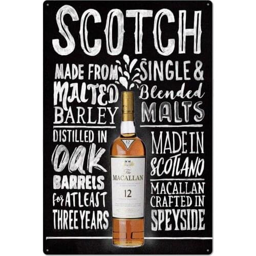 Scotch Whiskey Novelty Parking Retro Metal Tin Sign Plaque Poster Wall Decor Art Shabby Chic Gift