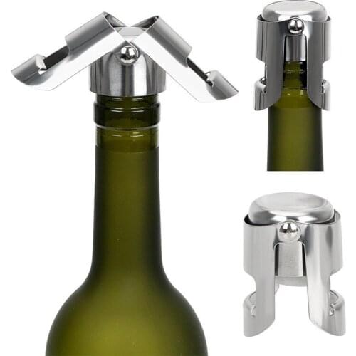 Stainless Steel Silicone Wine Stopper Champagne Wine Bottle Stopper Bulk Portable Sealing Machine Sealer Bar Sparkling Cork Plug