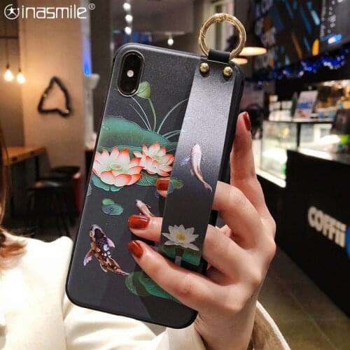Stylish Phone Case For OPPO Realme 5S 5i 5 Pro 6 7 C2 C11 X XT X2 K3 K5 Wrist Strap Holder case cover for Reno 2z 2f 3 4 Lite 4z