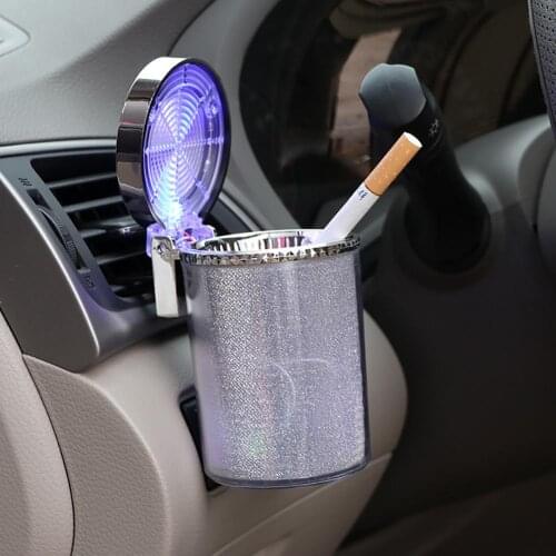Stylish Colorful LED Light Car Air Vent Ashtray Cigarettes Ash Holder Container Automobile carros Accessories автомагнитола