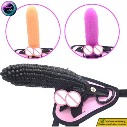 19cm PVC Corn Strapon Dildo Funny Penis Female Masturbator Couple BDSM Sex Toys for Women Pussy Men Prostate Doggy Style Pants