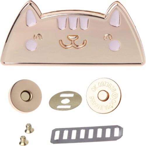THINKTHENDO Cute Cat Magnetic Clasp Fastener Snap Button Press Studs Purse Bag Closure DIY Bag Buckles