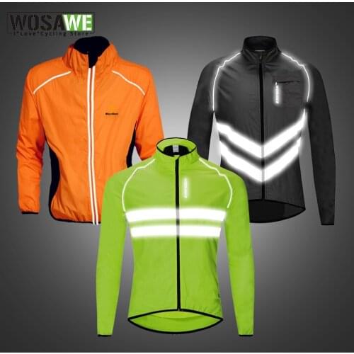 Cycling Jacket Mens Windbreaker Windproof Waterproof Breathable Light Weight Bike Riding Jacket Vest Men Reflective Coat