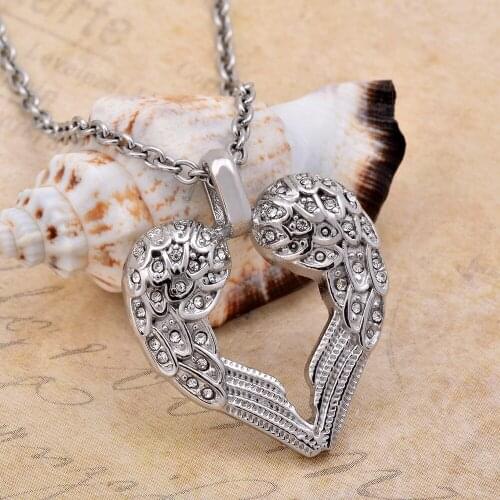 Vintage Cremation Jewelry Crystal Feather Keepsake Urn For Ashes Stainless Steel Memorial Ash Keepsake Necklace 20'' Link Chain