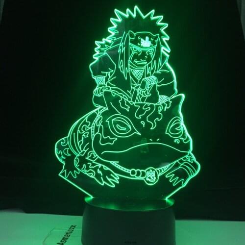 Japanese Manga Led 3d Night Light Jiraiya Figure Christmas Gift for Kids Child Bedroom Decoration Lighting Table 3d Lamp Bedside