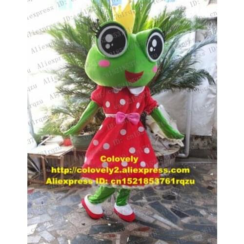 Green Frog Toad Bufonid Bullfrog Mascot Costume Adult Cartoon Character Sales Performance Nursery School zz5726