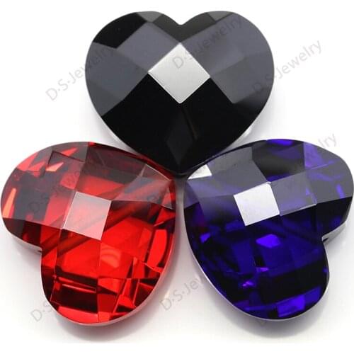 Size 22x25mm Double Tortoise Face Heart-Shaped Cubic Zirconia Stone Womans Necklace Earring Making Accessories
