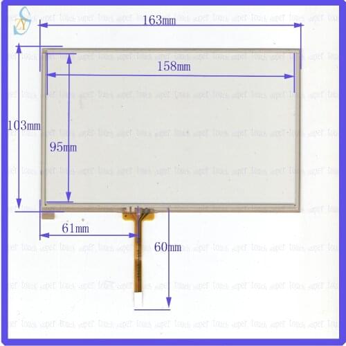 ZhiYuSun KDT-6661 7 inch 4 wire TOUCH SCREEN 163*103 width 163mm length 103mm for gps glass touch panel this is compatible