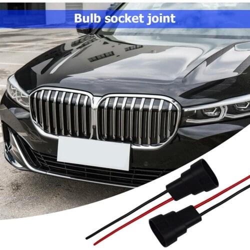 1 Pair 9005 HB3 9006 HB4 Bulb Socket Male Adapter Connector for Headlight Fog Lamp ABS and Copper Wire Total length 14 cm