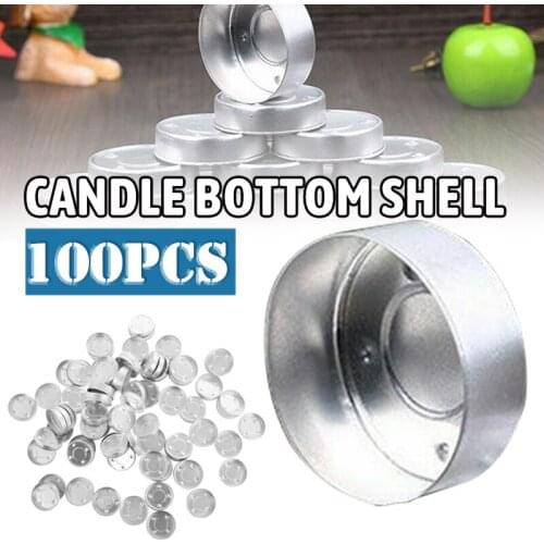 100pcs Silver Aluminum Tealight Tins Candle Making Empty Cases Containers Wax Bottom Holder For DIY Candle Making