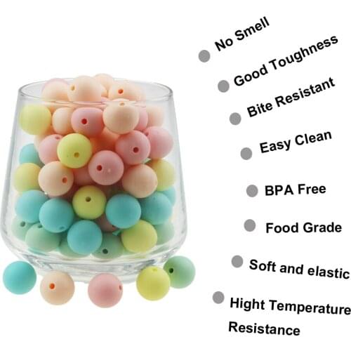 12mm Round Shape 100pcs/lot Silicone Teething Beads For DIY Nursing Necklace Food Grade Chew Beads