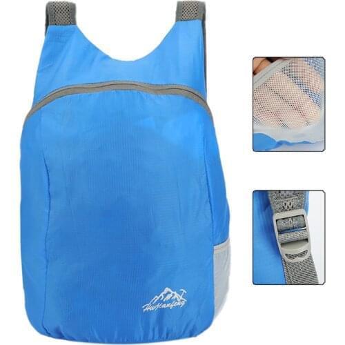2021 Outdoor Folding Backpack Polyester and Breathable Waterproof Outdoor Light Portable Travel Bag Shoulder Strap nano daypack