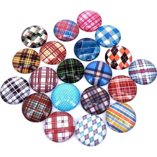 40pcs/lot 10mm 12mm 14mm 16mm Round Lattice Pattern Glass Cabochon for DIY Jewelry Making Findings & Components T061