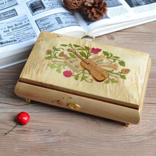 50 Tone Vintage Music Box Wooden Movement Home Decoration Jewelry Case Wedding High-end Valentines Day Birthday Gift