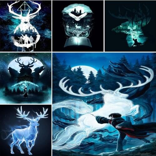 5D Diy Diamond Painting Animal Deer eagle Full Square Cross Stitch Diamond Embroidery Harry Round Drill Home Decor Needlework