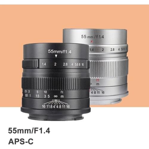 7artisans 55mm F1.4 Portrait Manual Focus Camera Lens APS-C for Canon EOS-M Fuji Sony Olympus M4/3 Mount Mirrorless Camera Lens