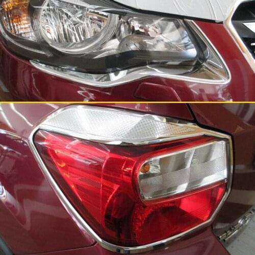 Accessories Fit For Subaru XV Chrome Head + Rear Light Lamp Cover Trim Exterior Parts Decoration 2012 2013 2014 2015 2016