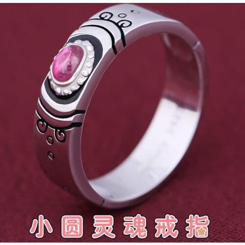 Anime Puella Magi Madoka Magica Kaname Madoka Cosplay S925 Silver Finger Ring Men Womens Adjustable Jewelry Fashion Xmas Gift