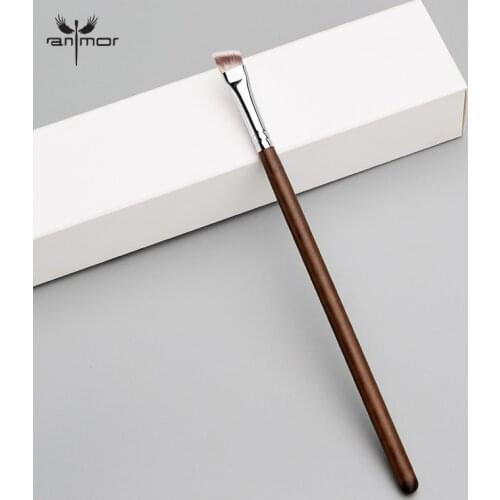 Anmor 1 PCS Eyebrow Makeup Brush Synthetic Hair Wood Handle Angled Brow Make Up Brushes For Daily or Professional Maquillage