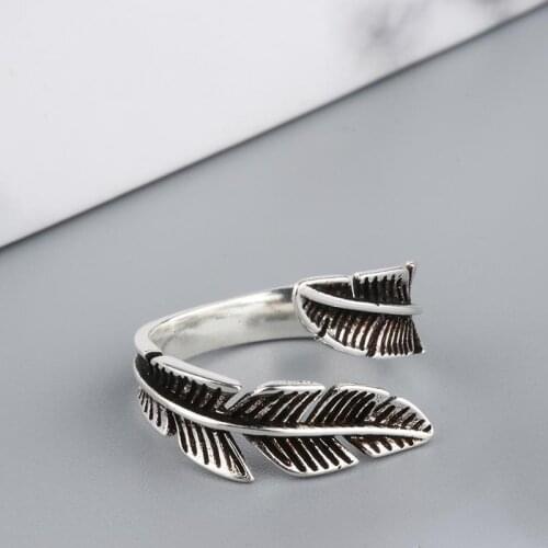 Bohemian Creative Irregular Feather Rings For Women Vintage Knuckle Finger Ring Trend Geometric Jewelry