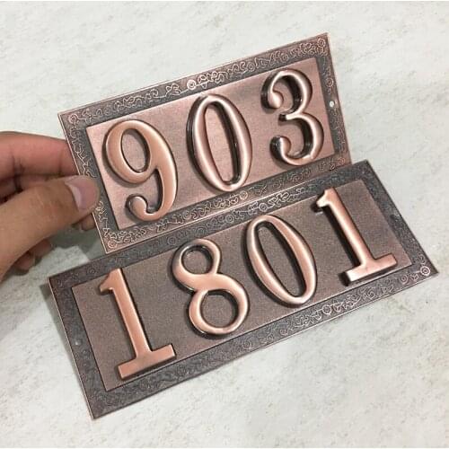 Zinc alloy metal digital house bronze hotel room number plate building building household house card custom