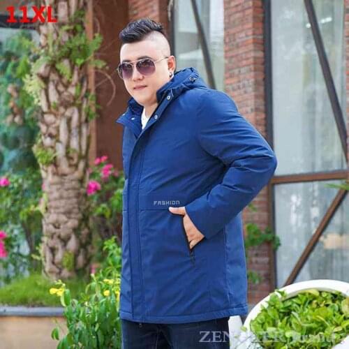 Mens plus size new live-face down jacket removable style big size warmth and thick coat 9XL 10XL 11XL men jacket winter