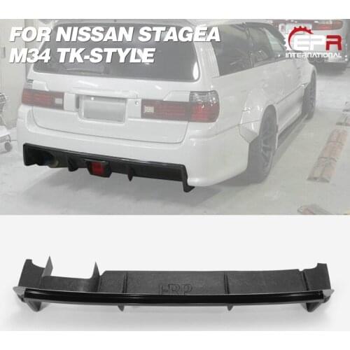 For Nissan Stagea M34 TK-Style FRP Unpainted Rear bumper diffuser Under Splitter Spoiler Exterior Accessories kits