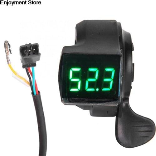 1X E-Bike Thumb Throttle LCD Digital Battery Voltage Display Switch Electric Vehicle Display Switch Handle Finger Thumb Throttle