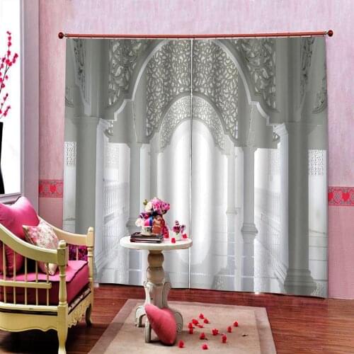 European style Simple building pattern Curtains 3D Photo Print For living room bedroom blackout sunshade Window Drapes Decor