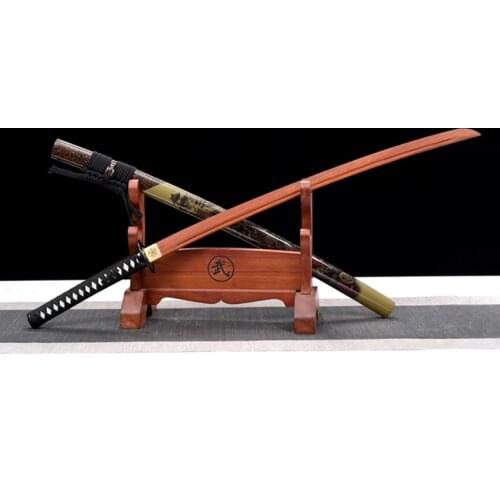 Mahogany Iaido Samurai Blade With Sheath Wooden Knife Japanese Toyo Kendo Wood Blade Practiced Drawing The Sword