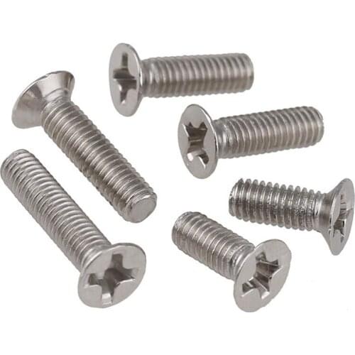 M2.5 M3 M3.5 M4 Cross Phillips Countersunk Flat Head Machine Screws Electronic Screws Nickel-plated