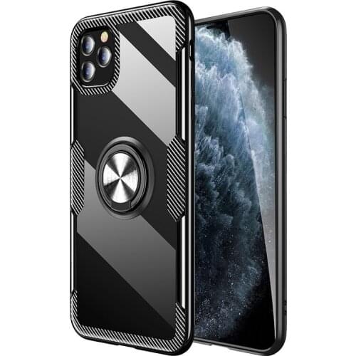Magnetic Shockproof Case On The For iphone 12 Mini 11 Pro X XR XS Max Full Cover For iphone 6 7 8 Plus Transparent Ring Case