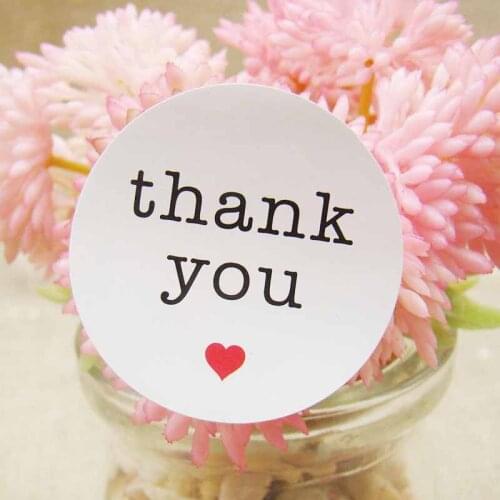 120PCS/Lot white Paper Thank You Sticker Labels 3cm Round Stickers Self-Adhesive Sealing Labels For Gift/box/cups/cards/jewelry