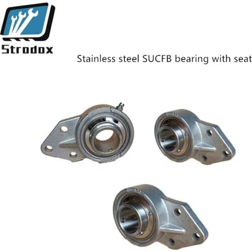 Stainless steel SUCFB outer spherical surface bearing with seat SUCFB203 204 205 spherical Bearings Shaft Support housing CNC