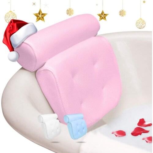 Bathtub Pillow, Large Spa 3D Air Mesh Bath Pillow, Luxury Comfortable Soft Bath Cushion Headrest, for Head Neck Shoulder Support