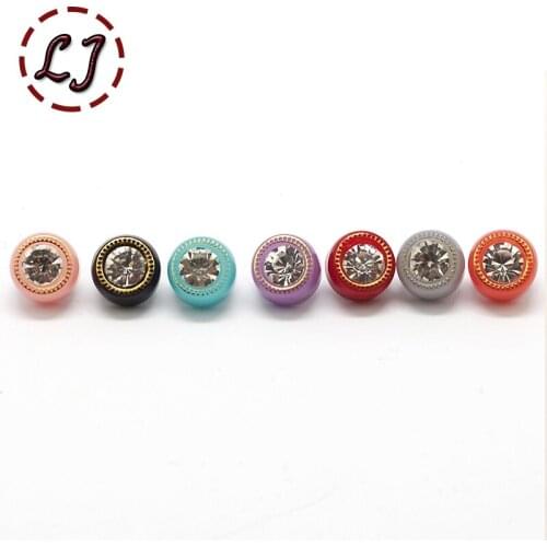 Free shipping 10PCS/LOT round Button 10mm resin combined diamond button plastic buttons covered sewing accessory scrapbooking