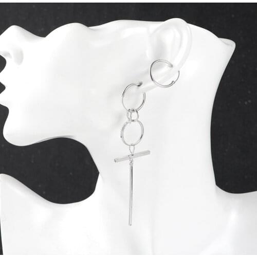 BTS Earrings Silver Chain Tassel K-Pop Earrings Dangles Korean Idol Earring Minimalist Punk Earrings Ear Jewelry for ARMY Fans