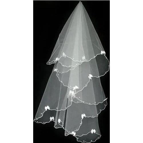 Bride wedding veil Korean bow single short / New Pearl wholesale veil FREE SHIPPING
