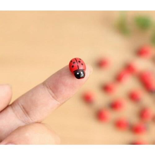 1000pcs Wood Red Ladybirds Ladybug Crafts Easter DIY Toppers Without Stickers Embellishments For Scrapbooking Cardmaking