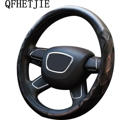 Four Seasons Universal Anti-slip Car Steering Wheel Cover Artificial Leather Car Interior Modeling Direction Cover Applicabl