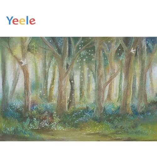 Watercolor Painting Forest Woodland Baby Portrait Backdrop Photography Background For Photo Studio Vinyl Photophone Photocall