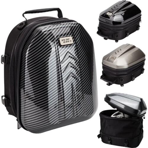 Top Grade Carbon Fiber For Motorcycle Helmet Bags Motorbike Tail Bag Trunk For Scooter Cafe Racer Moto Saddlebags Suitcase