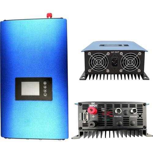 LCD Solar Grid Tie inverter 1000W,MPPT pure sine wave on grid inverter DC22-65V or 45-90V to 110V/ 230V AC low battery cut off