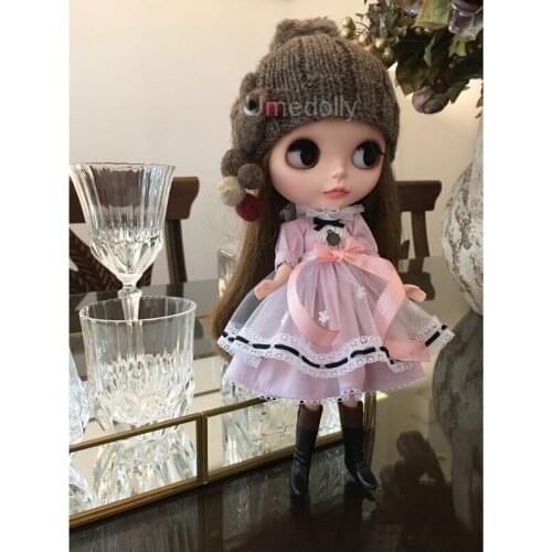 1PCS 30cm Doll Clothing Lovely Pink Princess Dress for Blyth, Licca, Azone, 1/6 BJD Doll Clothes Accessories