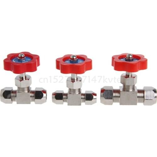 1 Pc New Durable Tube Nickel-Plated Brass Plug Needle Valve OD 6mm/8mm/10mm