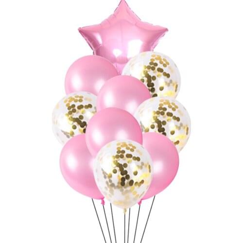 10pc 18inch star Gold Black pink Latex Balloons Birthday Party Decorations Adult Wedding Confetti Air Helium Balloons