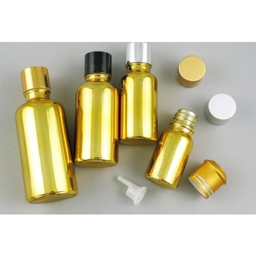 10 x 10ml 20ml 30ml 50ml 100ml Essential Oil Portable Gold Painting Glass With Aluminum Cap For Liquid Reagent Pipette Bottle
