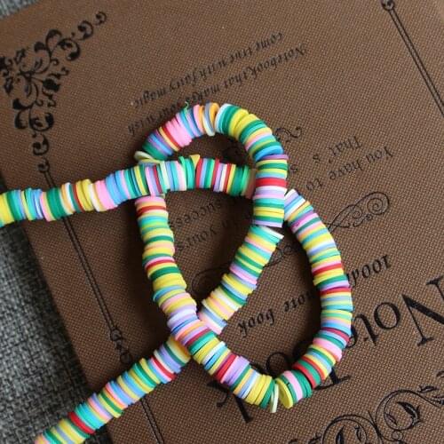 1x8mm soft ceramic fimo slice,3-4mm in hole size,about 16 inch long per strand,for jewelry use